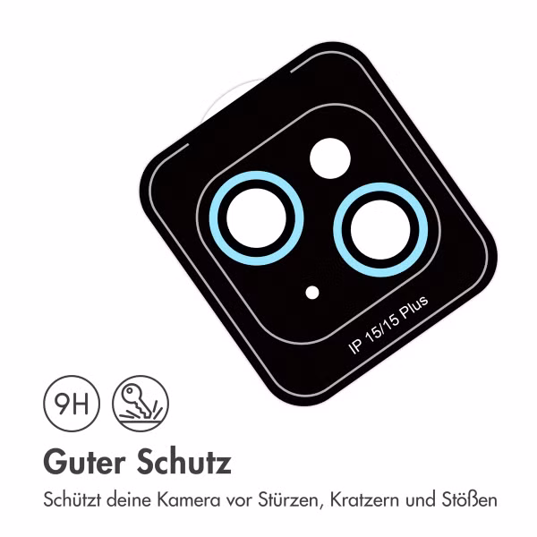 imoshion 2er-Pack Objektivschutz für Kamera für das Apple iPhone 15 / 15 Plus - Blue
