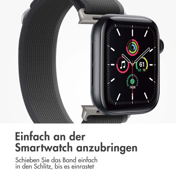 imoshion Nylon Trail Armband für das  Apple Watch Series 1 t/m 11 / SE / Ultra (44/45/46/49 mm) - Black / Grey