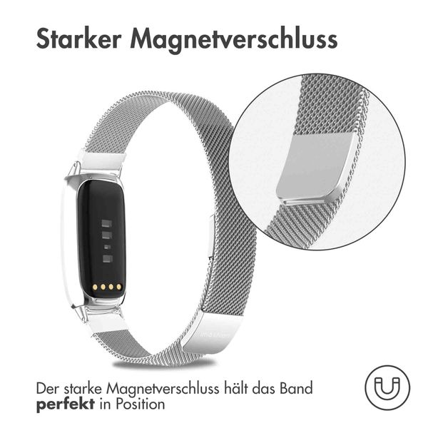 imoshion Magnetisches Milanaise Armband für das  Fitbit Luxe - Größe M - Silber