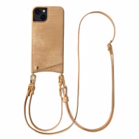 Selencia Nova Croco HandyHülle mit Kordel und Kartenhalter Apple iPhone 14 / 13 - Toasted Almond