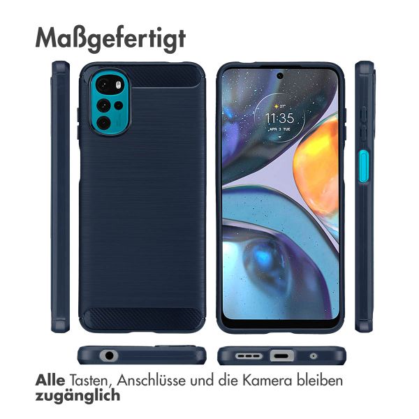 imoshion Brushed Back Cover Motorola Moto G22 - Dunkelblau