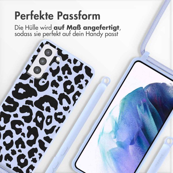 imoshion SilikonHülle design mit Band Samsung Galaxy S21 - Animal Lila