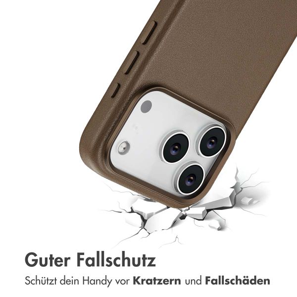 Accezz MagSafe Leather Backcover Apple iPhone 17 Pro - Kaffeebraun