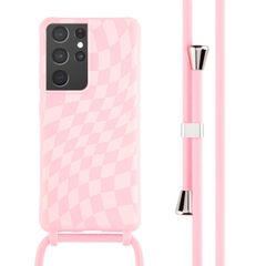 imoshion SilikonHülle design mit Band Samsung Galaxy S21 Ultra - Retro Pink