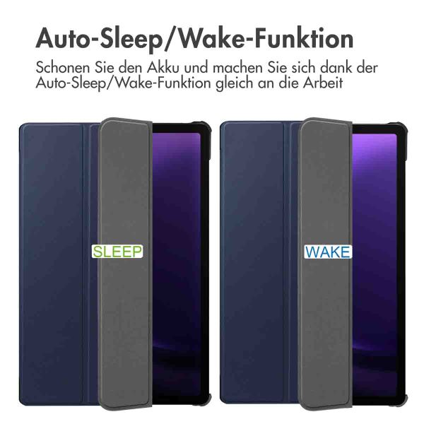 imoshion Trifold Klapphülle Samsung Galaxy Tab S9 11.0 Zoll / Tab S10 FE / S9 FE 10.9 Zoll - Dunkelblau