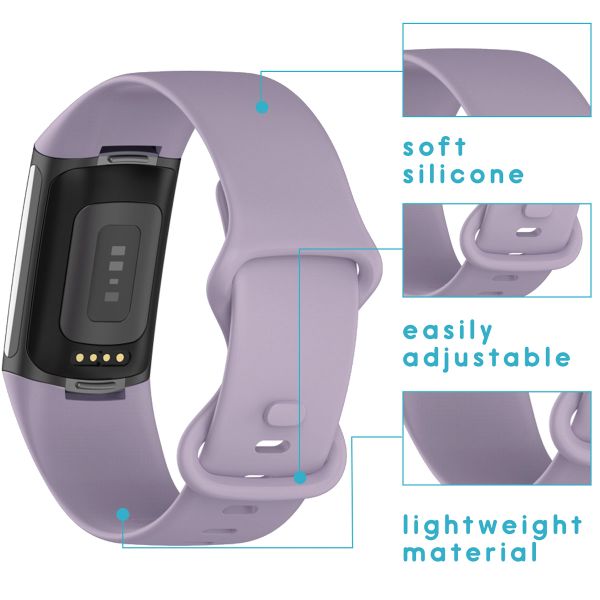 imoshion Silikonband für das  Fitbit Charge 5 / 6 - L - Lavendel