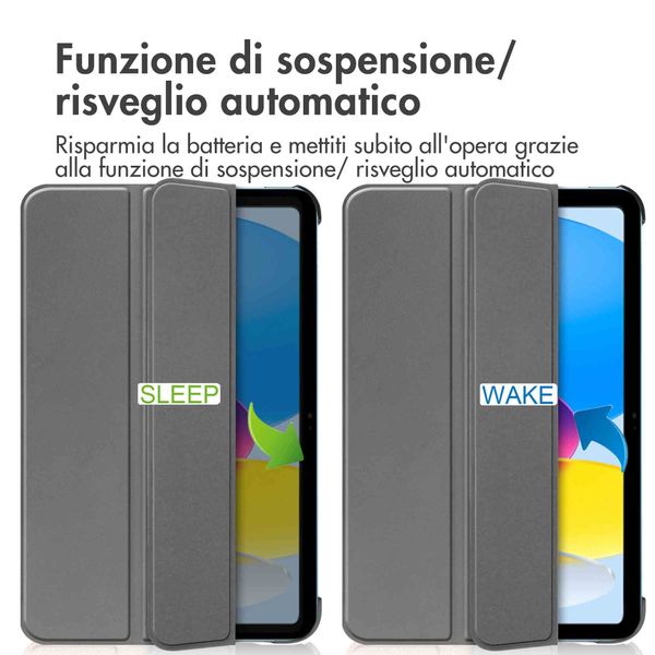 imoshion Trifold Klapphülle Apple iPad 11 (2025) 11 Zoll A16 / iPad 10 (2022) 10.9 Zoll - Grau