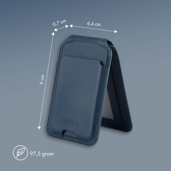 Accezz Leder-Wallet mit Standfunktion - Geeignet für MagSafe und Qi2 - Nightfall Blue