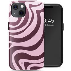 Selencia Vivid Tough Back Cover MagSafe für das iPhone 13 - Wavy Swirl Pink Plum