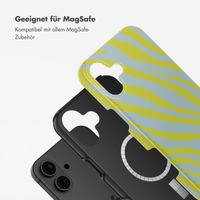 Selencia Vivid Tough Back Cover MagSafe für das iPhone 16 - Zebra Winter Sky Titanium Yellow