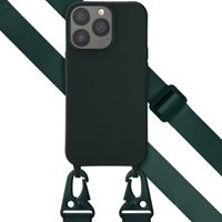 Selencia Silikonhülle mit abnehmbarem Band für das Apple iPhone 13 - Dunkelgrün