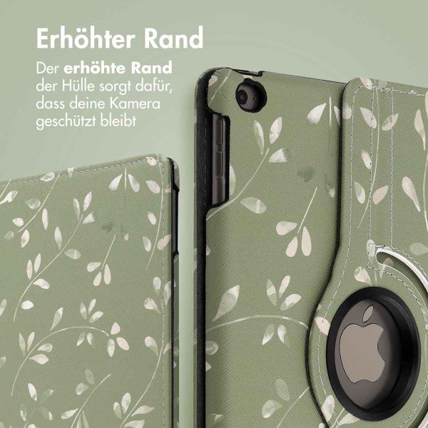 imoshion 360° drehbare Design Klapphülle Apple iPad 6 (2018) 9.7 Zoll / iPad 5 (2017) 9.7 Zoll - Green Flowers