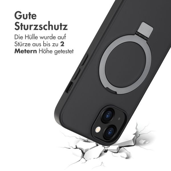 Accezz Ring Stand Backcover mit MagSafe für das Apple iPhone 14 - Schwarz