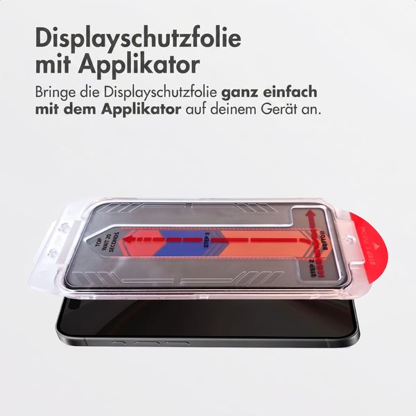Accezz Sichtschutz-Schutzglas mit Applikator Apple iPhone Duo