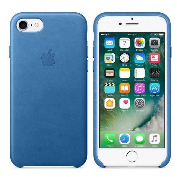 Apple Leder-Case Blau für das Apple iPhone SE (2022 / 2020) / 8 / 7