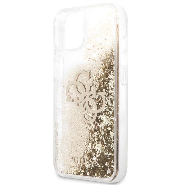 Guess 4G Logo Liquid Glitter Back Cover für das iPhone 13 Mini - Gold