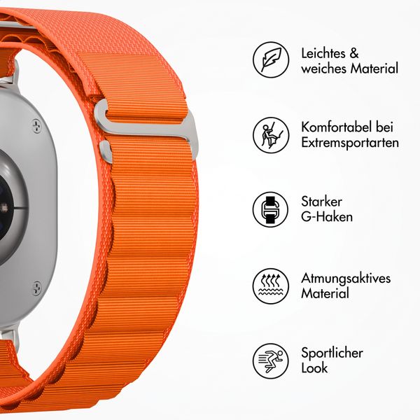 Accezz Nylon Alpine Armband für Samsung Galaxy Watch 9 (40/44mm) / Watch 8 (40/44mm) / Classic (46mm) - Orange