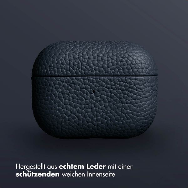 Accezz Echtes Leder Case Apple AirPods Pro 2 - Dunkelblau