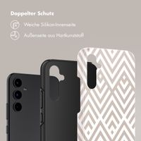 Selencia Vivid Tough Back Cover für das Samsung Galaxy A34 - Beige Zigzag