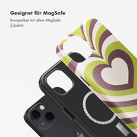 Selencia Vivid Rückabdeckung mit MagSafe Apple iPhone 13 - Double Hearts Plum Fern