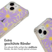 imoshion Design Hülle mit Band Apple iPhone 15 - Tropical Violet Flowers Connect