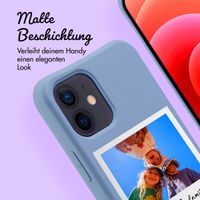 Personalisierte Color Backcover MagSafe mit abtrennbarem Band und Polaroid für iPhone 12 Pro - Ash Blue