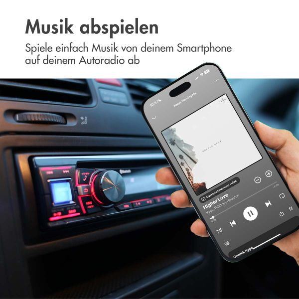 imoshion Bluetooth FM-Transmitter Auto - mit Power-Delivery-USB-C-Ladeport - Schwarz / Silber