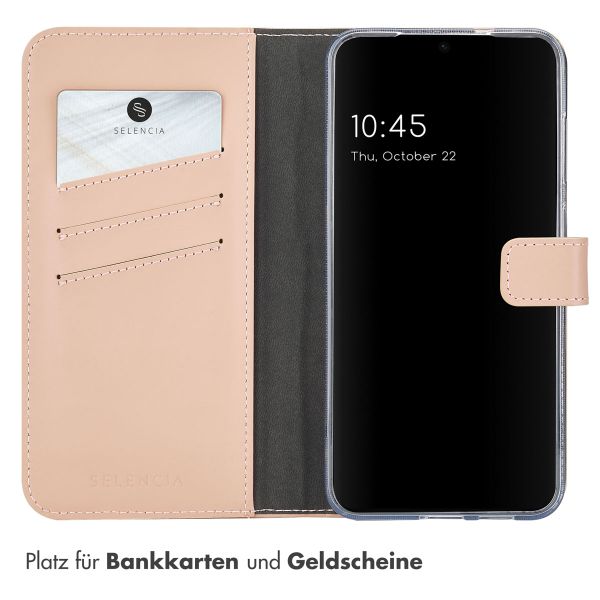 Selencia Echtleder Klapphülle für das Samsung Galaxy S25 - Dusty Pink