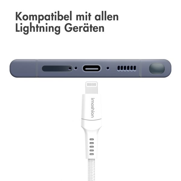 imoshion ﻿Lightning- auf USB-C-Kabel – nicht MFi-zertifiziert – Geflochtenes Gewebe – 1 m – Weiß