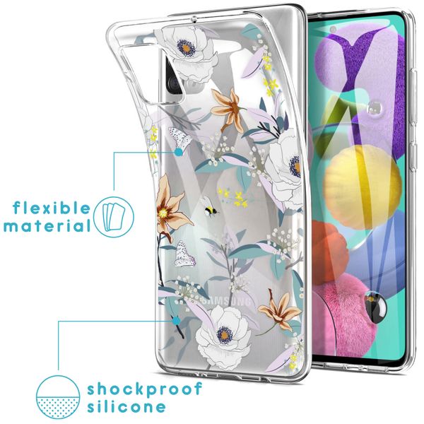 imoshion Design Hülle Samsung Galaxy A51 - Blume - Weiß