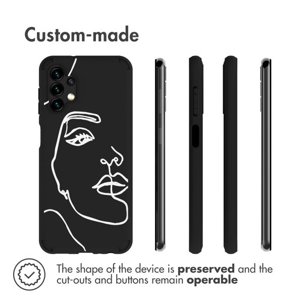 imoshion Design Hülle für das Samsung Galaxy A13 (5G) / A04s - Line Art Woman Black