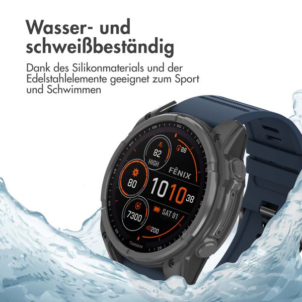 imoshion QuickFit® Silikonarmband Stripe für die Garmin Watch | 26 mm Anschluss - Dunkelblau