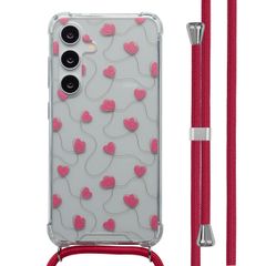 imoshion Design Hülle mit Band Samsung Galaxy S24 - Dusty Rose Connected Hearts
