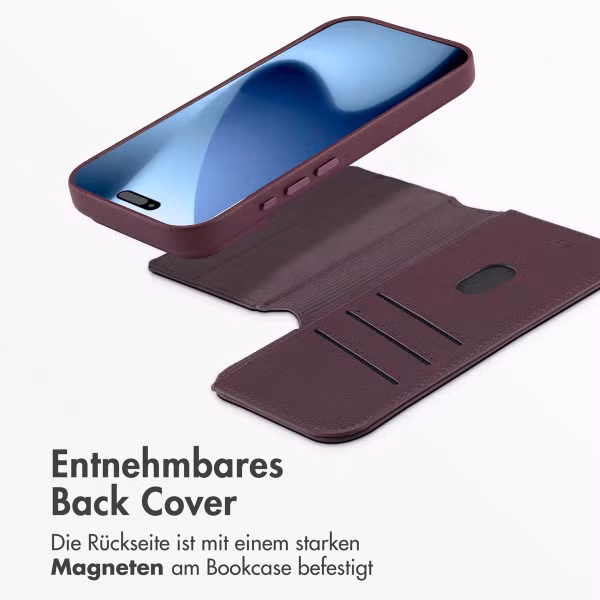 Accezz 2-in-1 Klapphülle aus Leder mit MagSafe Apple iPhone 17 Pro - Heath Purple