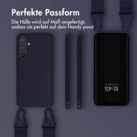 Selencia SilikonHülle mit abnehmbarem Band Samsung Galaxy A55 - Dunkelblau