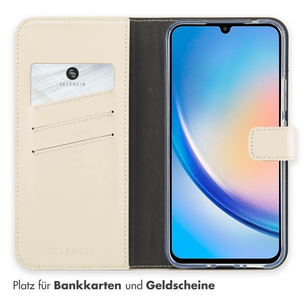 Selencia Echtleder Klapphülle Samsung Galaxy A34 (5G) - Greige