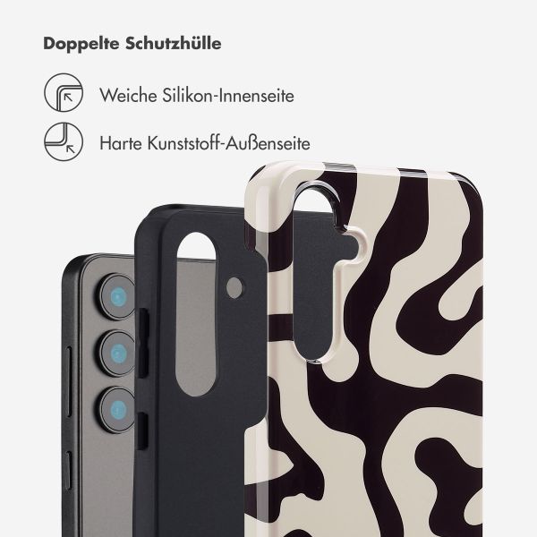 Selencia Vivid Back Cover Samsung Galaxy S24 FE - Art Wave Black