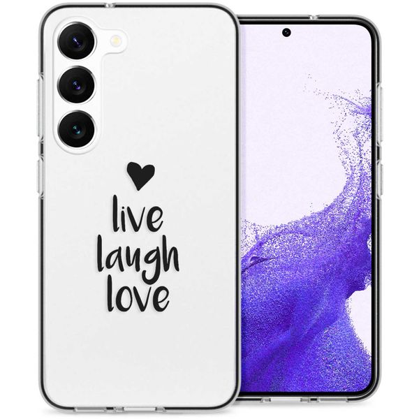 imoshion Design Hülle für das Samsung Galaxy S23 - Live Laugh Love - Schwarz