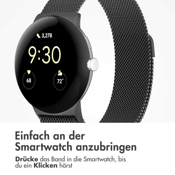 imoshion Magnetisches Milanaise Armband für Google Pixel Watch 3 / 4 (45 mm) - Schwarz