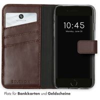 Selencia Echtleder Klapphülle iPhone SE (2022 / 2020) / 8 / 7 / 6(s) - Braun