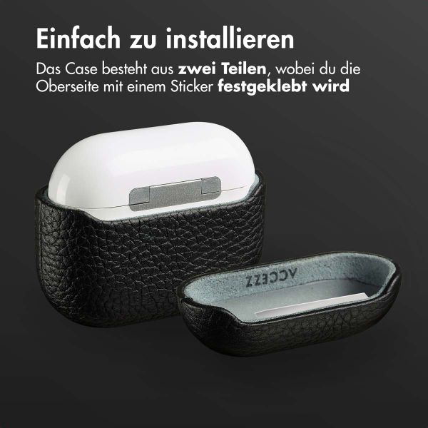 Accezz Echtes Leder Case Apple AirPods 3 - Schwartz