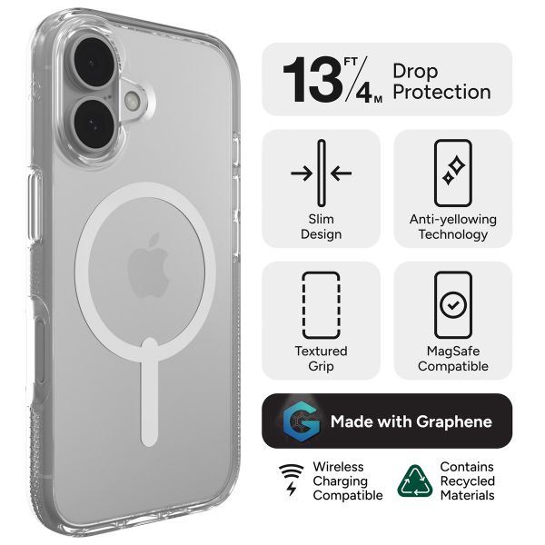 ZAGG Crystal Palace Snap Backcover MagSafe für das Apple iPhone 16 - Transparent