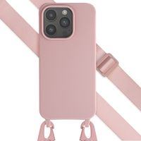 Selencia SilikonHülle mit abnehmbarem Band iPhone 15 Pro - Sand Pink