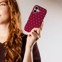 Selencia Vivid Back Cover Apple iPhone 12 (Pro) - Happy Dots Burgundy