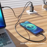 imoshion Powerbank 27.000 mAh + Accezz Ultra Slim GaN Ladegerät + Accezz USB-C- auf USB-C-Kabel - 1 Meter - Schwarz