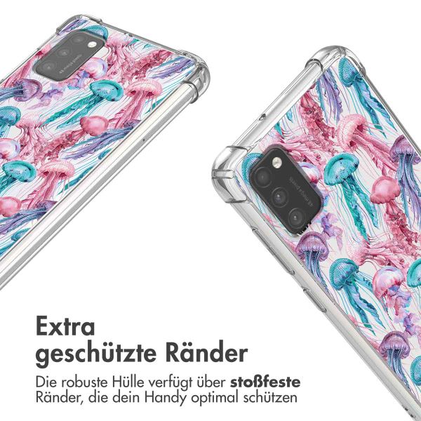 imoshion Design Hülle mit Band Samsung Galaxy A41 - Jellyfish Watercolor