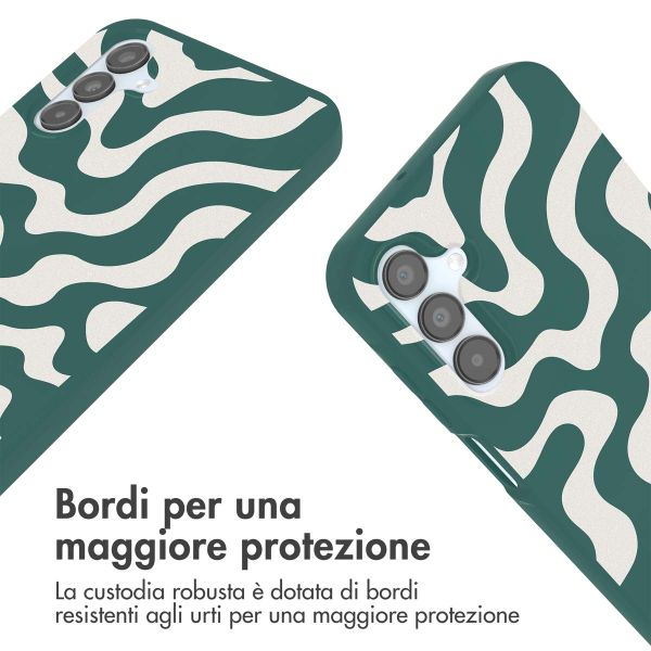 imoshion SilikonHülle design mit Band Samsung Galaxy A15 (5G/4G) - Petrol Green Groovy