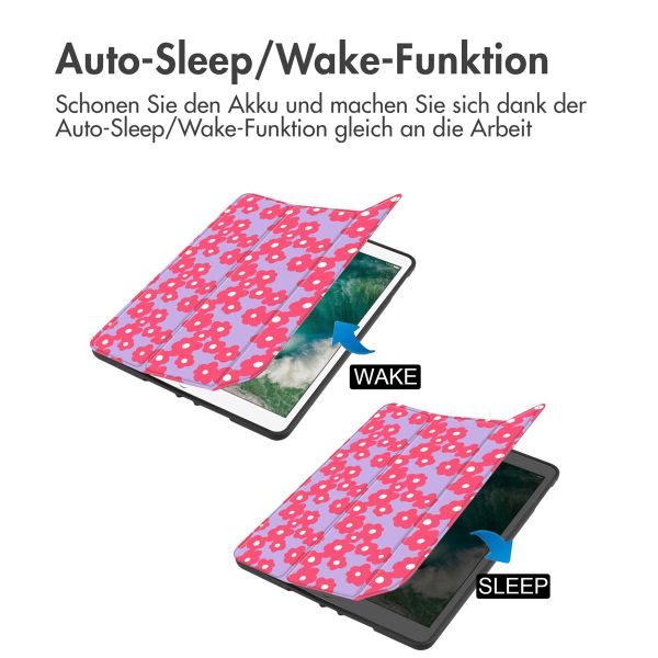 imoshion Design Trifold Klaphülle Apple iPad 6 (2018) 9.7 Zoll / iPad 5 (2017) 9.7 Zoll / Air 2 (2014)/Air 1 (2013) - Dusty Rose Blossom
