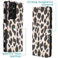 imoshion Design TPU Klapphülle Samsung Galaxy S21 Ultra - Golden Leopard