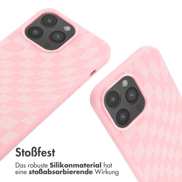 imoshion Silikonhülle design mit Band für das iPhone 14 Pro Max - Retro Pink